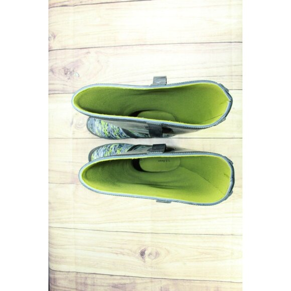 LL Bean Wellies Green Camo Rubber Pull-on Waterproof Tall Rain Boots Size 7 M - Picture 7 of 9